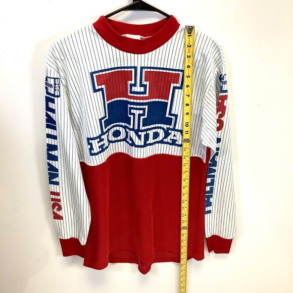 Vtg 70/80s Hallman Racing USA Honda Racing Jersey Shirt Motocross Long Sleeve Lg - Picture 6 of 8